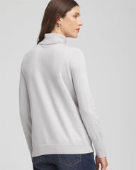 Chico's Metallic Turtleneck Pullover Sweaters