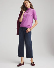 Chico's Ella Elbow Sleeve Mockneck Sweater