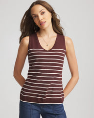 Chico's Ella Striped Sweater Tank