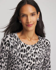 Chico's Animal Crewneck Cardigan