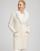 Chico's Fur Trim Cardigan