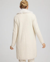 Chico's Fur Trim Cardigan