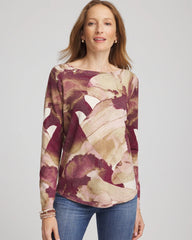 Chico's Ella Ocean Glitz Boatneck Sweater
