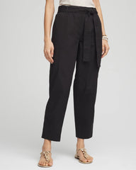 Chico's Poplin Pull-On Tapered-Leg Cropped Pants