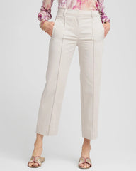 Chico's Stretch Sateen Straight Cropped Pants