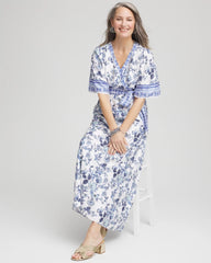 Chico's Surplice Matte Satin Maxi Dress