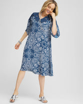 Chico's Crepe Lace-Neck Dress