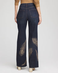 Chico's Embellished High-Rise Wide-Leg Jeans