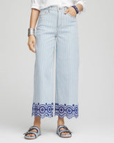 Chico's Eyelet High-Rise Wide Cropped Jeans