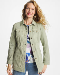 Chico's Elongated Belted Denim Jacket