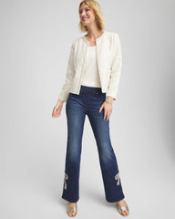 Chico's Pearl Trim Tweed Jacket