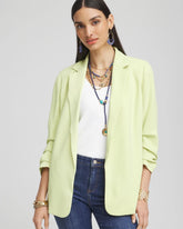Chico's Notched-Lapel Ruched Sleeve Blazer
