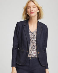 Chico's Denim Peplum Blazer