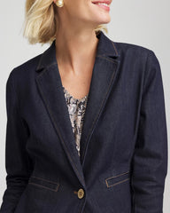 Chico's Denim Peplum Blazer