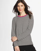 Chico's Zenergy® Striped Jacquard Contrast Pullover Top