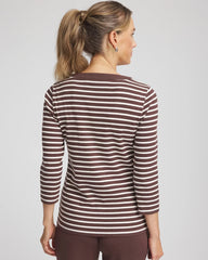 Chico's Zenergy® Ribbed Striped Henley Tee