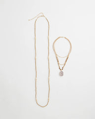 Chico's Convertible Agate Pendant Necklace