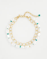 Chico's Pearlescent Goldtone Collar Necklace