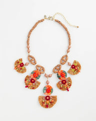 Chico's Tropical Floral Bib Necklace