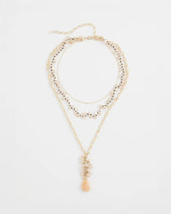 Chico's Convertible Rose Quartz Pendant Necklace