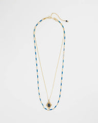 Chico's Double-Strand Sodalite Pendant Necklace