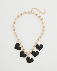 Chico's Black Heart Drop Off Necklace