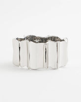 Chico's Silvertone Wave Stretch Cuff Bracelet