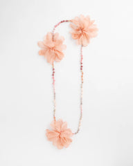Chico's Pink Floral Aventurine Long Single Necklace