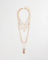 Chico's Convertible Pink & Gold Beaded Necklace