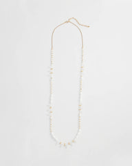 Chico's White Beaded Single Strand Necklace