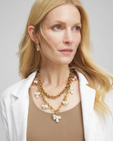 Chico's Modern Pearl Clusters Choker Necklace