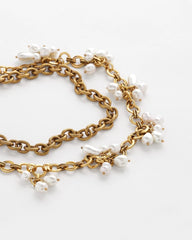 Chico's Modern Pearl Clusters Choker Necklace