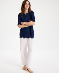 Chico's Embroidered Cotton-Blend Tunic