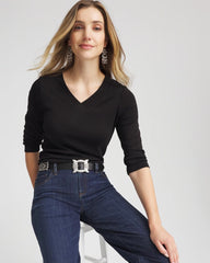 Chico's Pima Cotton 3/4 Sleeve Tee