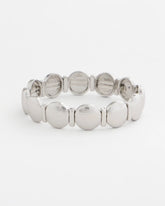 Chico's Silver Textured Circle Stretch Bracelet