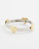 Chico's Mixed Metal Heart Stretch Bracelet