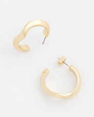 Chico's Gold Wavy Hoop Earrings