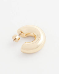 Chico's Gold Puff Hoop Earrings