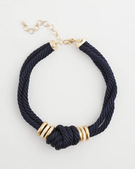 Chico's Navy Knot Rope Necklace