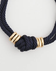 Chico's Navy Knot Rope Necklace
