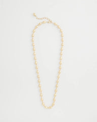 Chico's Gold Bead Long Single Strand Necklace