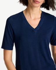 Chico's Cotton Slub V-Neck Tee