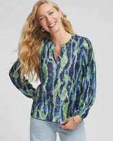Chico's Ocean Plume Crinkle Top