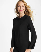 Chico's Textured Long Sleeve Cowlneck Tee