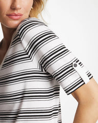 Chico's Pima V-Neck Tab Sleeve Tee