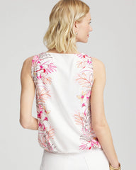 Chico's Tropical Floral Bubble Hem Tee