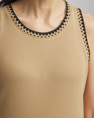 Chico's Contrast-Trim Ribbed Cotton Tank Top