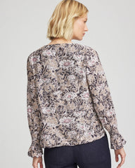 Chico's Bloom Crinkle Bodre Top