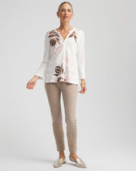 Chico's Slub Splitneck Henley Tee