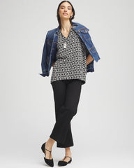 Chico's Graphic Slub V-Neck Tee